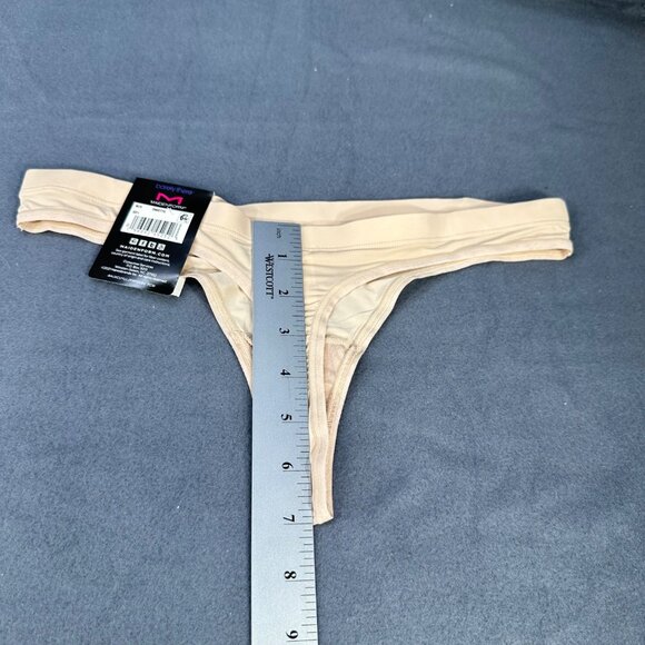 Maidenform Womens Sz Medium 6 Panty Thong Barely There Invisible Look Beige New - Picture 9 of 9
